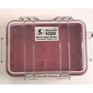 Pelican 1020 Micro Case Clear / Red Wateroroof Crushproof Camera  Kyaking Beach